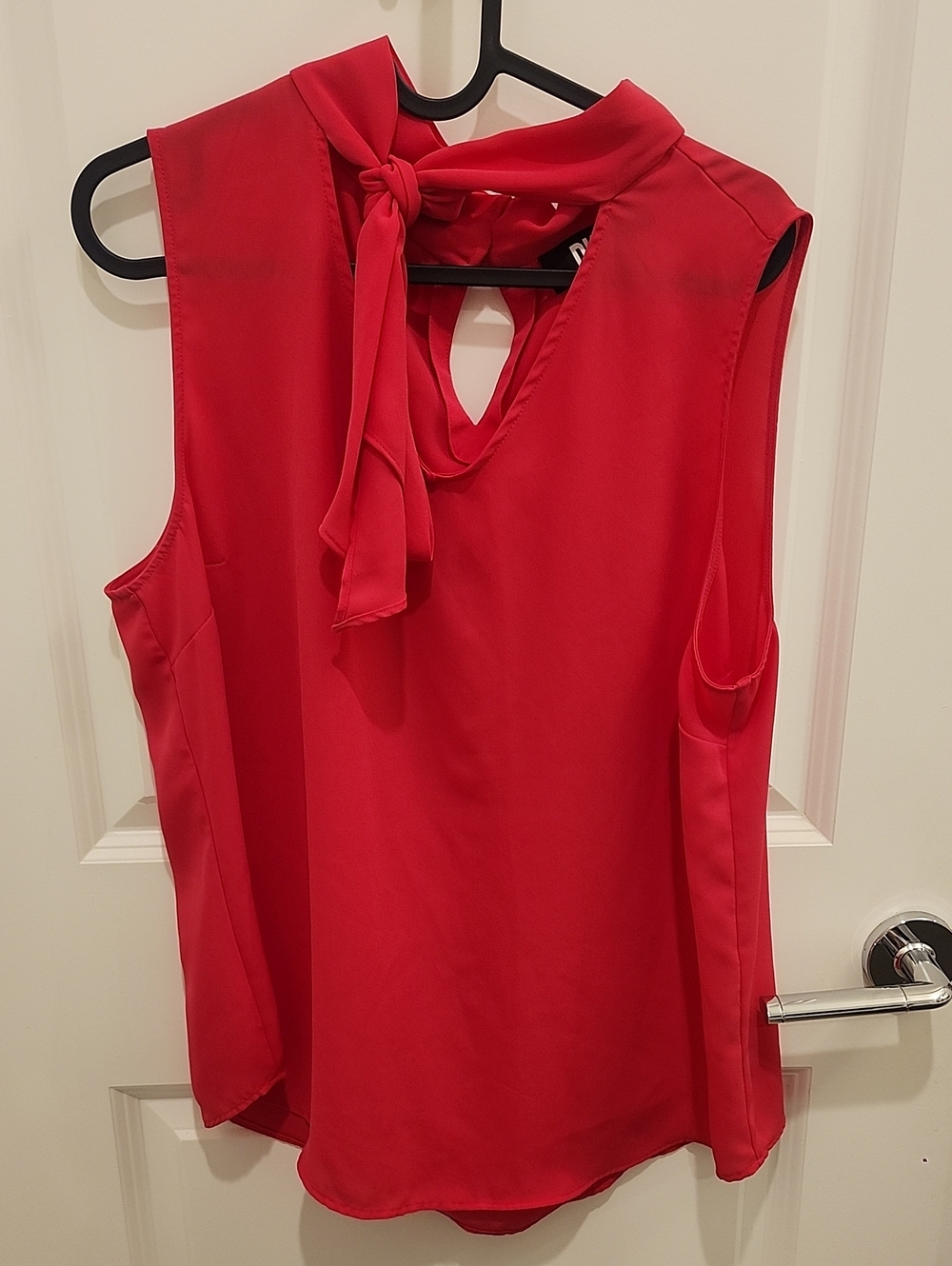 DKNY Fuschia Pink Tie-Neck Sleeveless Camisole Womens Size Large
